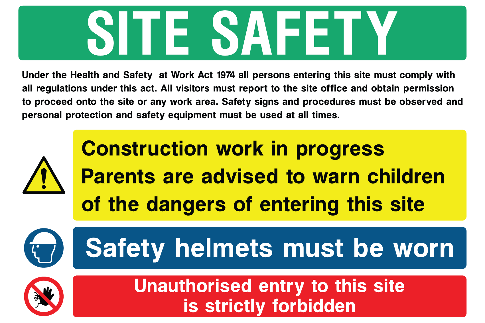 Site Safety Construction Work In Progress Sign Big Printing